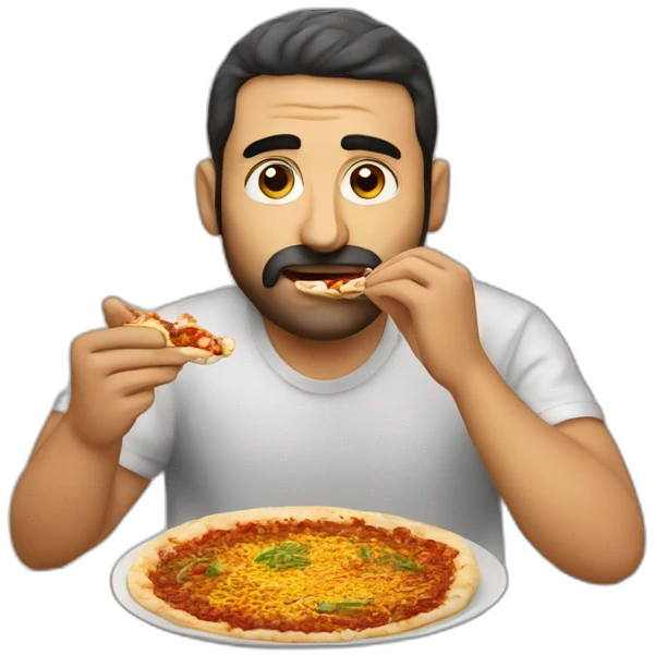 Armenian man eating lahmacun  emoji