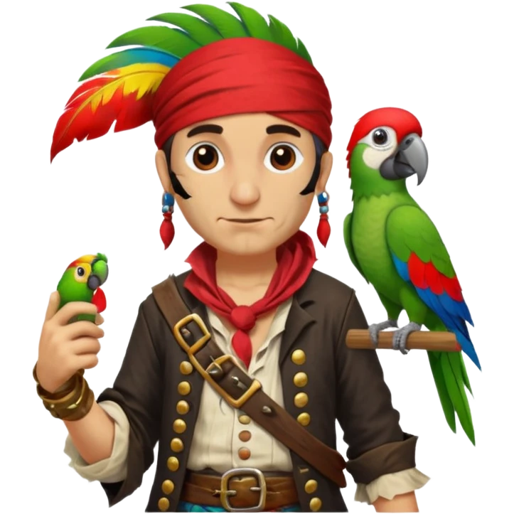pirate and parrot emoji