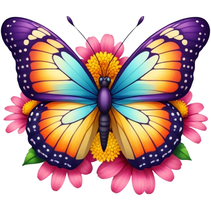Butterfly on a flower emoji
