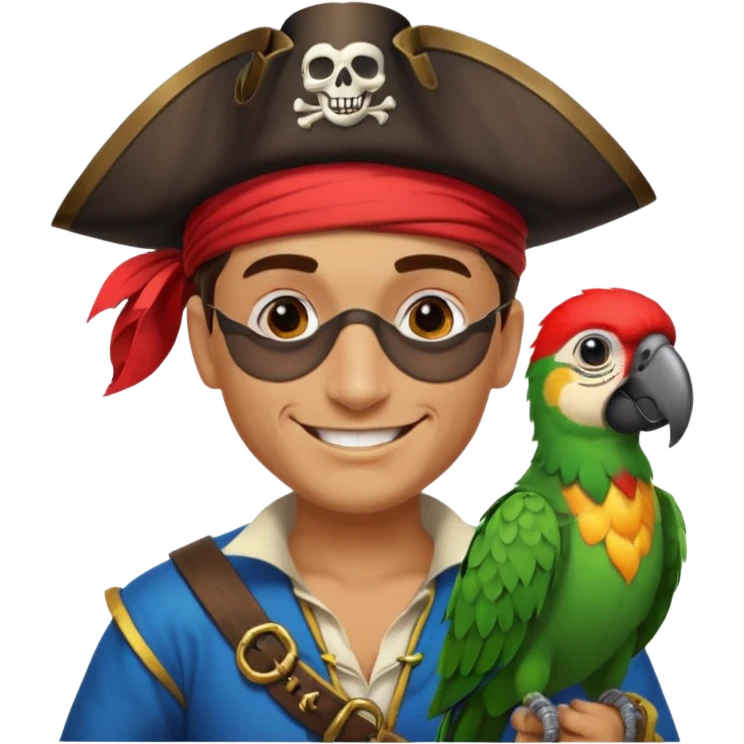 pirate and parrot emoji