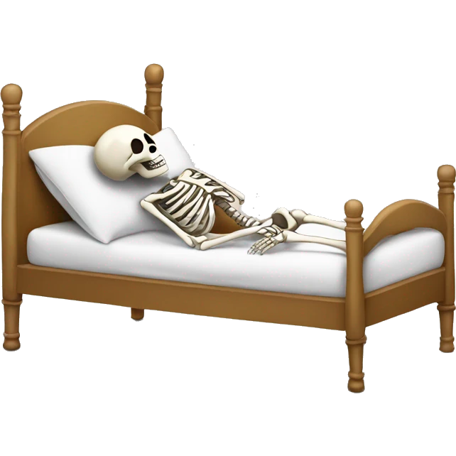 Skeleton laying in bed emoji