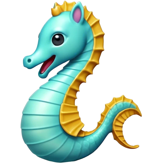 Cinematic Cute Yawning Sea Horse Portrait Emoji, Head tilted slightly with a dramatic, wide-open yawn, showcasing a slender, gracefully curved body with a softly drooping tail and sleepy, half-closed eyes, Simplified yet irresistibly adorable features, highly detailed, glowing with a soft, cozy aquatic glow, high shine, relaxed yet expressive, stylized with a dash of whimsical marine charm, soft glowing outline, capturing the essence of a drowsy yet affectionate sea horse that appears ready to stretch out for a nap! emoji