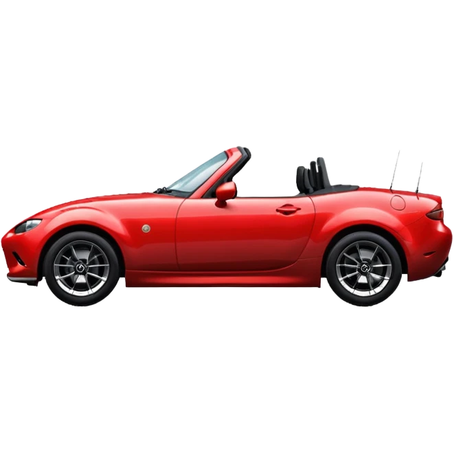 A red Mazda MX-5 side view from right emoji