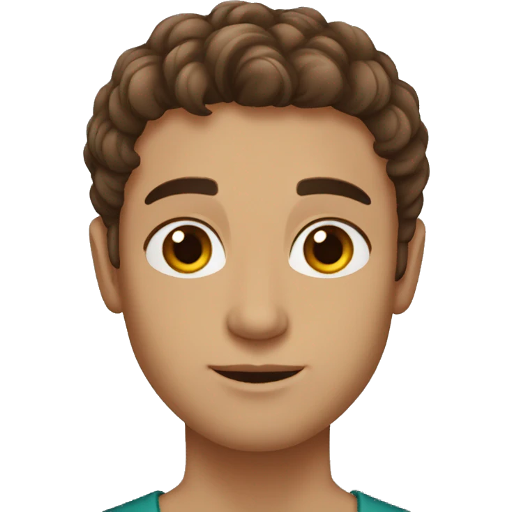 kabyle man brown hair brown eyes emoji
