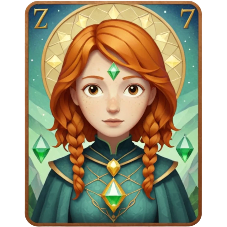 fantasy magic tarot card low poly ginger emoji