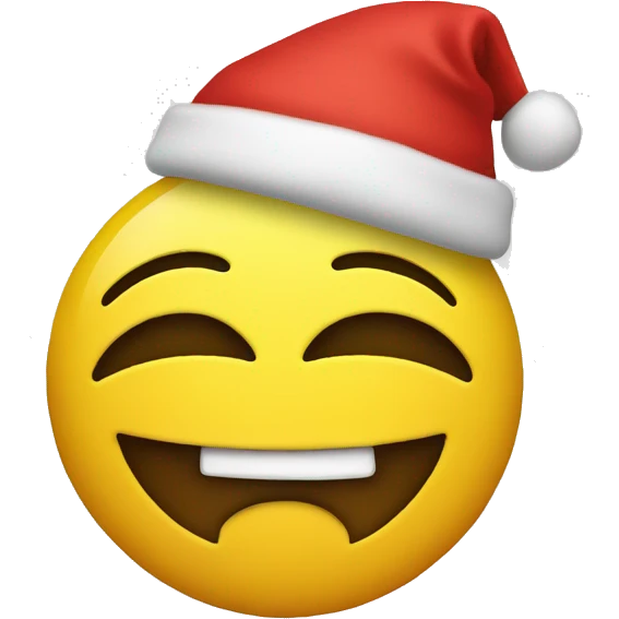 Yellow Smiley face with Christmas hat  emoji