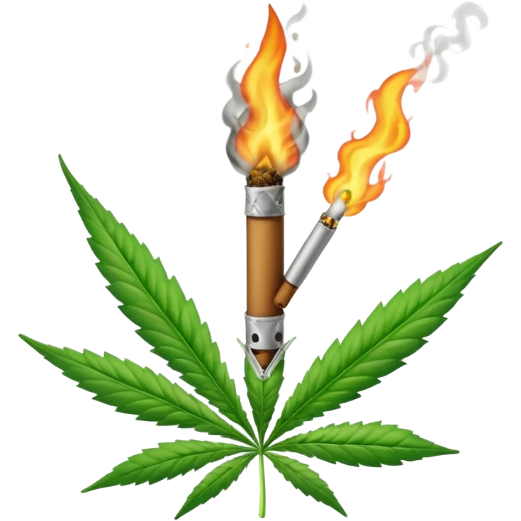 a joint burning all the way emoji