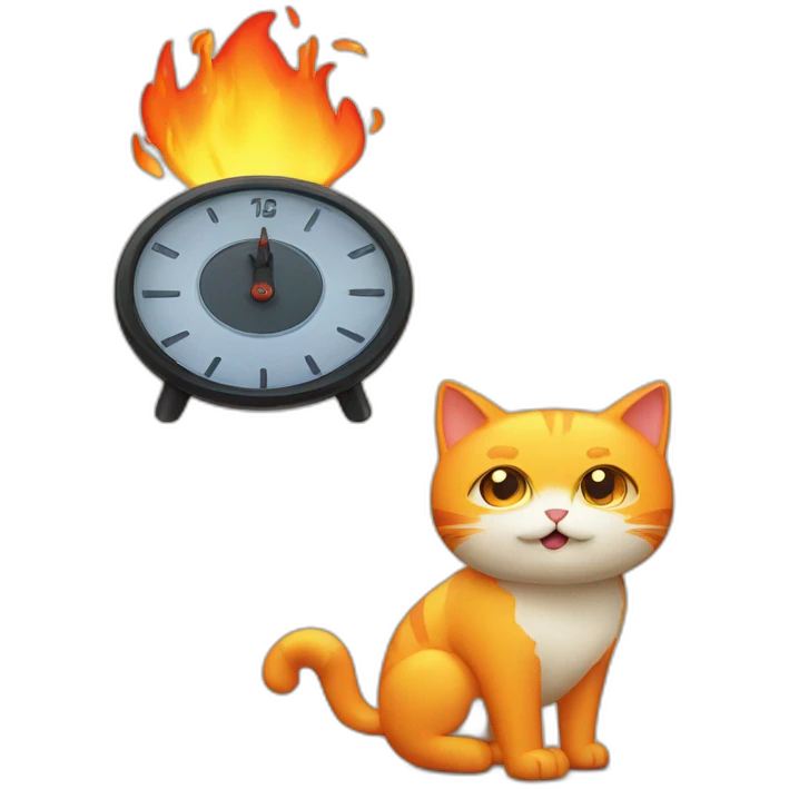 five minute timer and fire cat emoji
