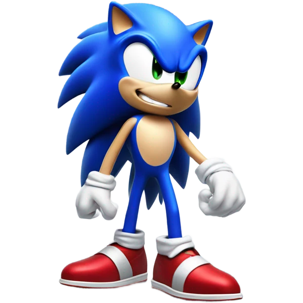 Sonic on a flat emoji