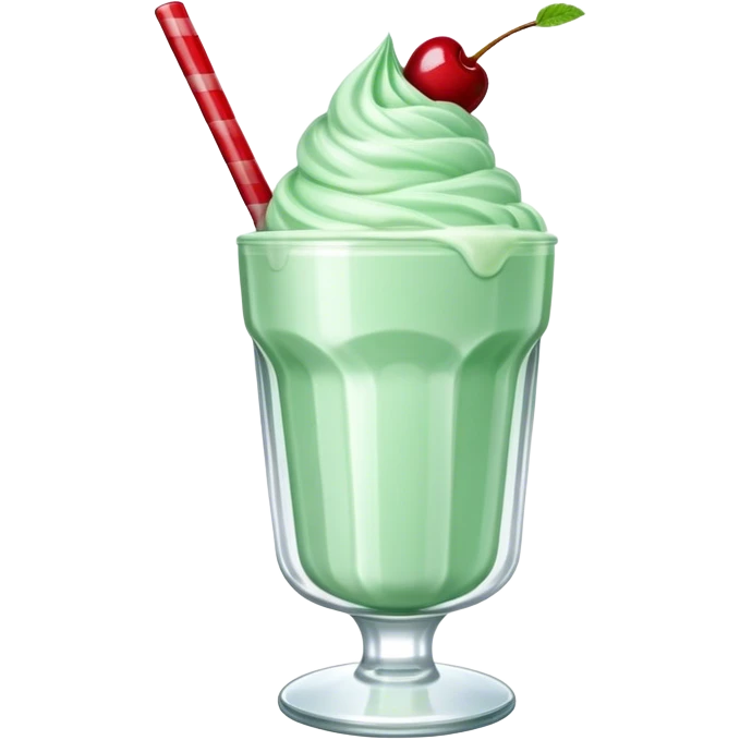mint ice cream with cherry on top in a milkshake glass emoji