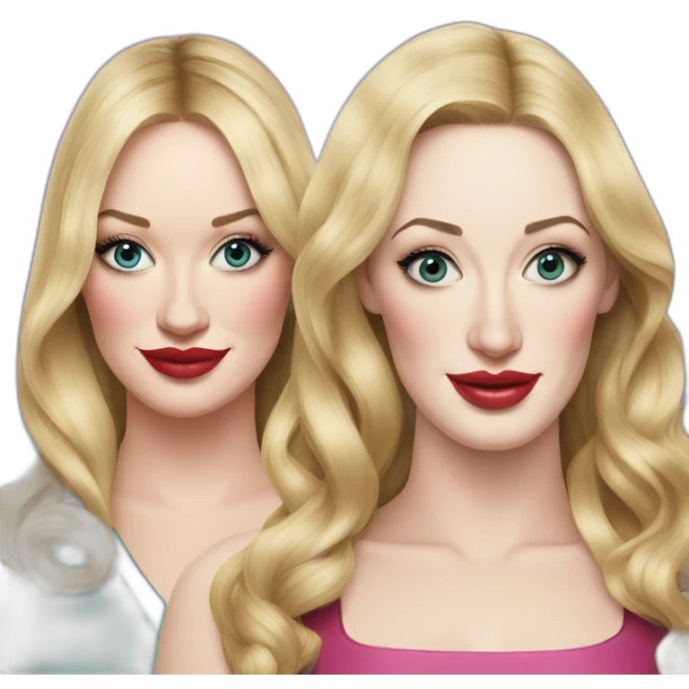 Beth behrs and Kat dennings emoji