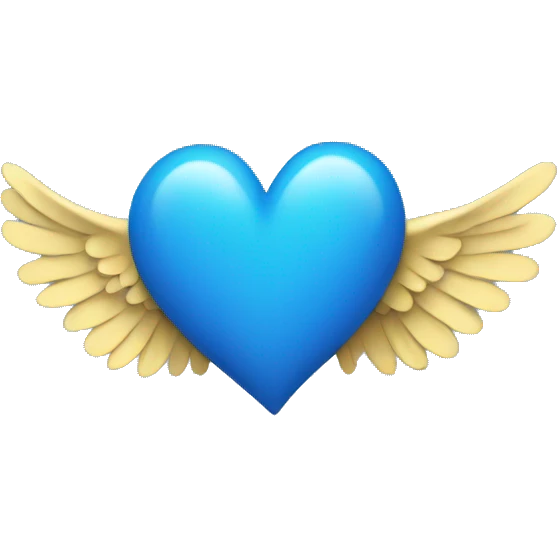 Blue heart with wings emoji