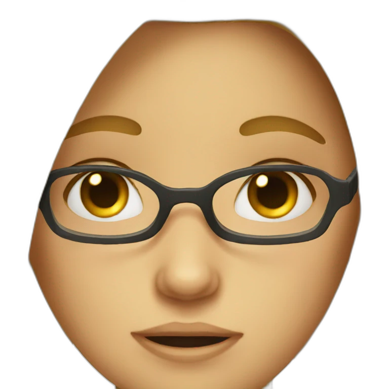 a girl with glasses crying emoji