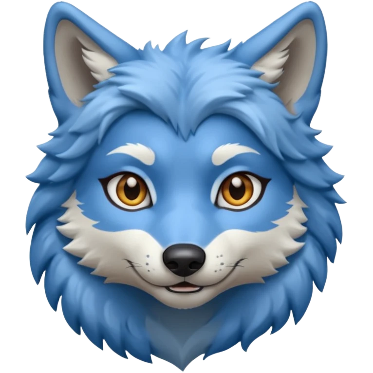 A female blue wolf  emoji