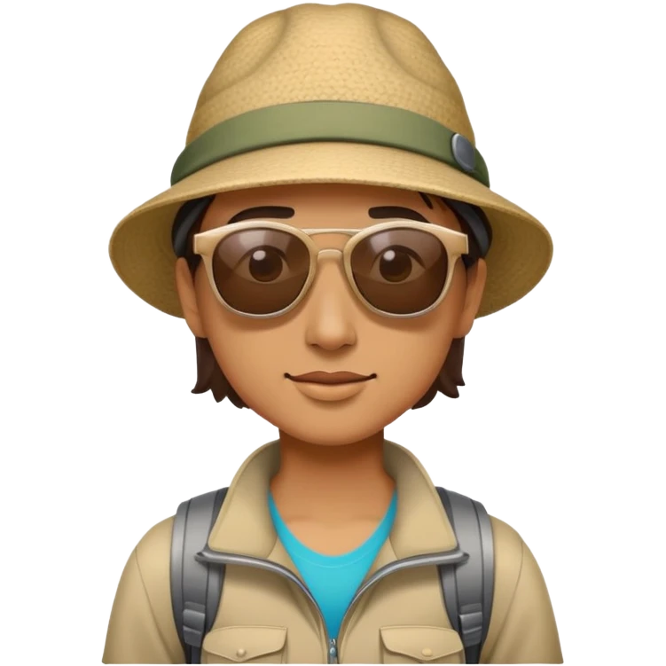 A hiking sun emoji
