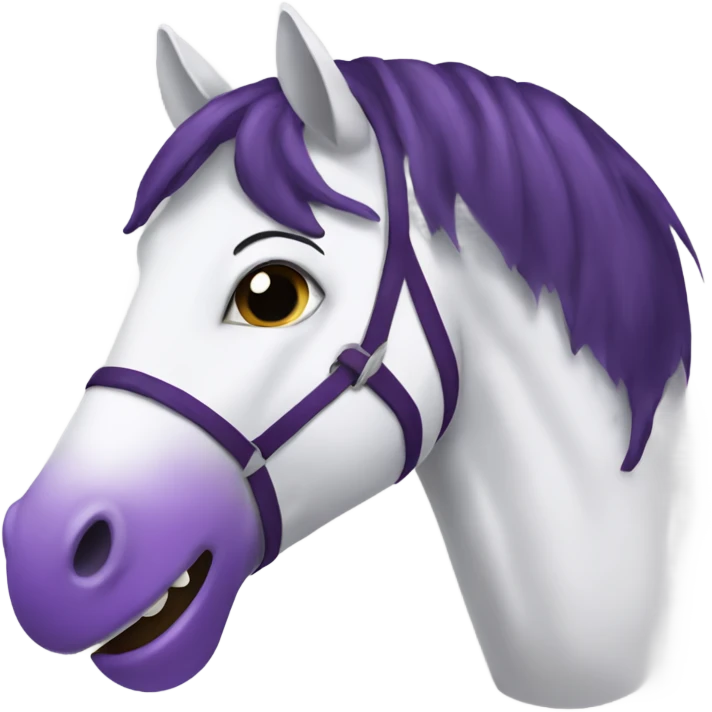 Horse with eggplant in mouth emoji