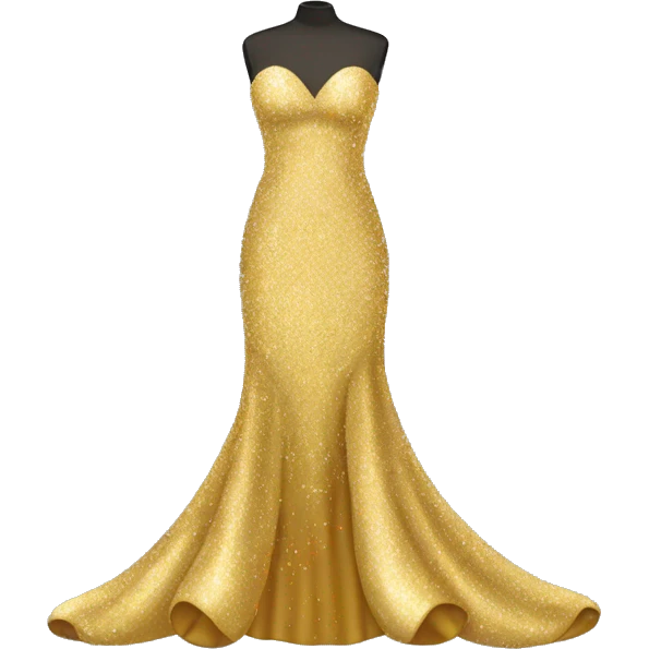 Golden glittery prom dress emoji