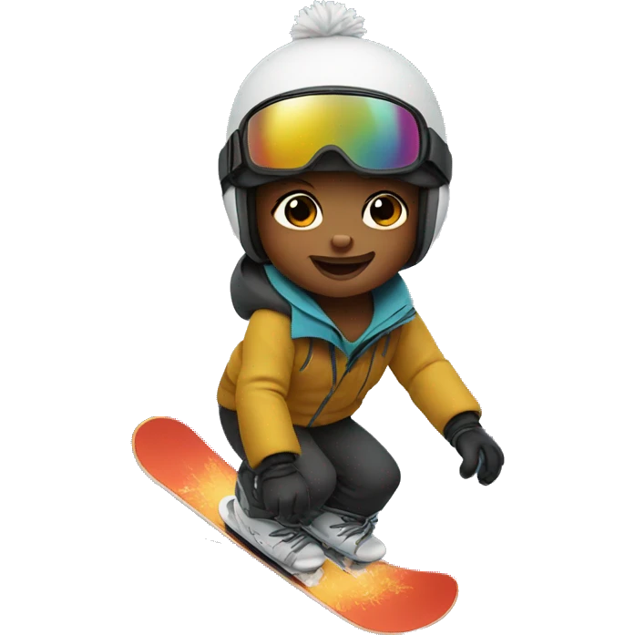 baby snowboarding on a mountain  emoji