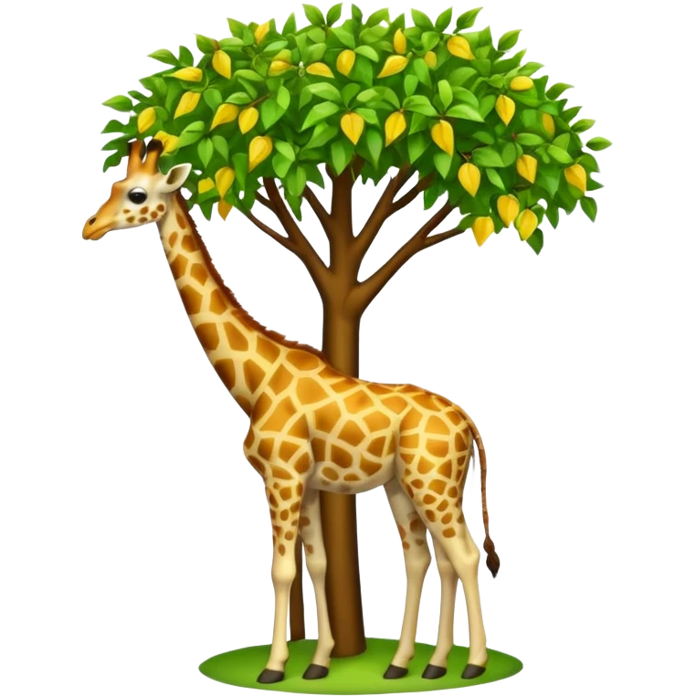 giraffe eating leaves from a tree emoji