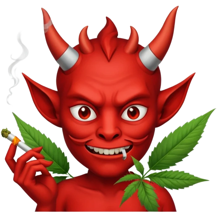 Devil smoking plant emoji