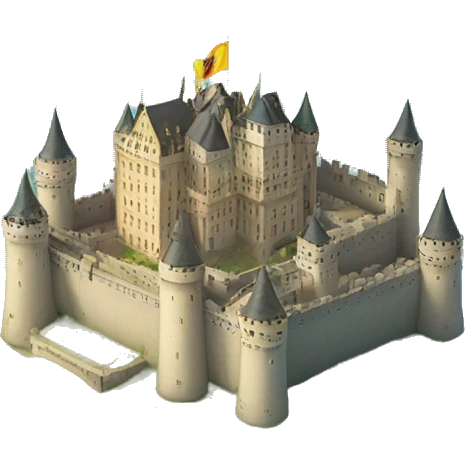 Royal Castle floating above section of Earth emoji