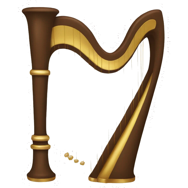 brown harp with gold highlights emoji