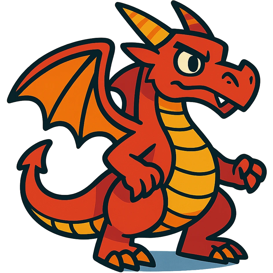 red dragon in vibrant toon style emoji