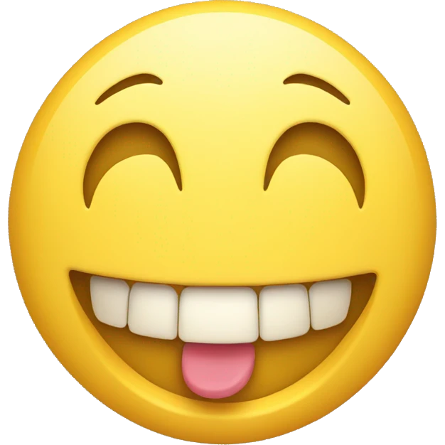 Smiling emoji with yellow bone in its mouth  emoji