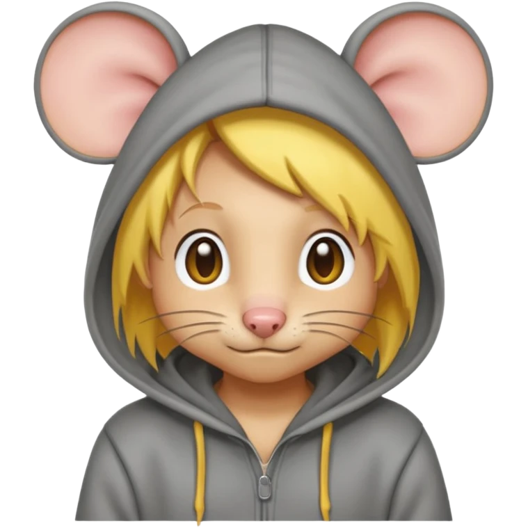 yellow haired mice with hoodie emoji