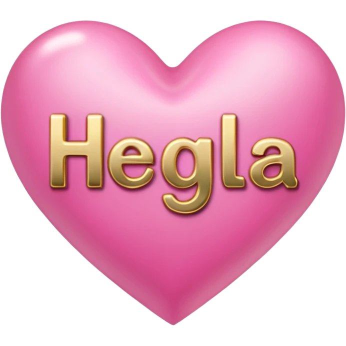 In pink heart,the gold inscription "Helga" in large letters emoji