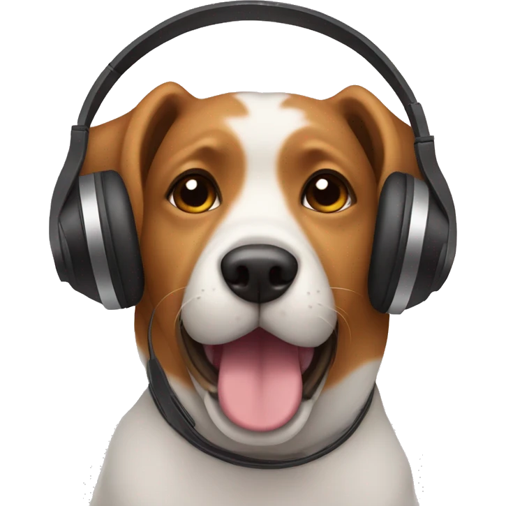 Dog listening to music emoji