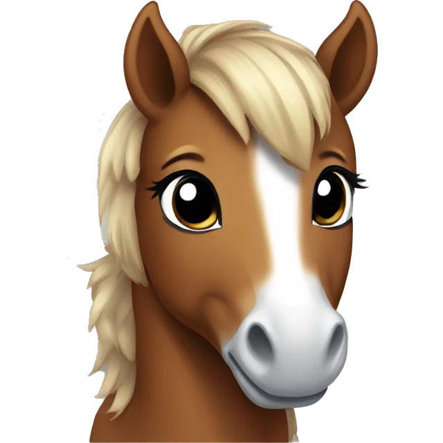 cute brown baby pony with white muzzle emoji