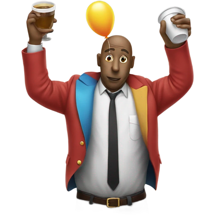 Mr. Balloon hands from drinking out of cups emoji