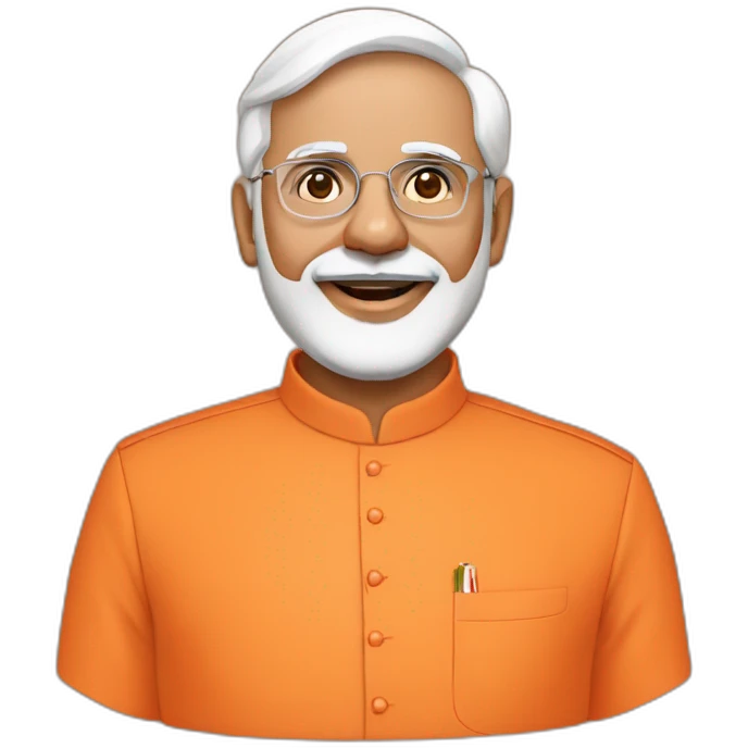 Narendar Modi in an orange kurta emoji