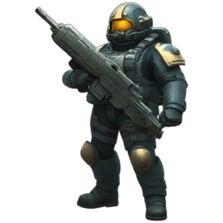 Helldiver from helldivers 2 shooting emoji