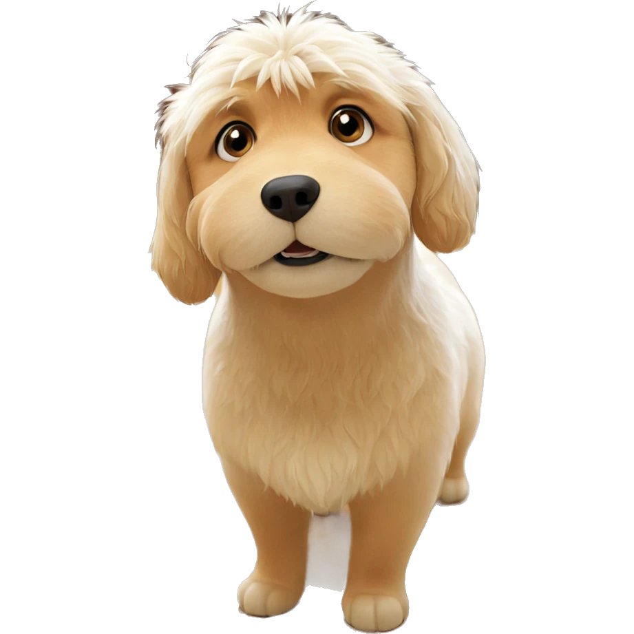 realistic dog indoors gaze emoji
