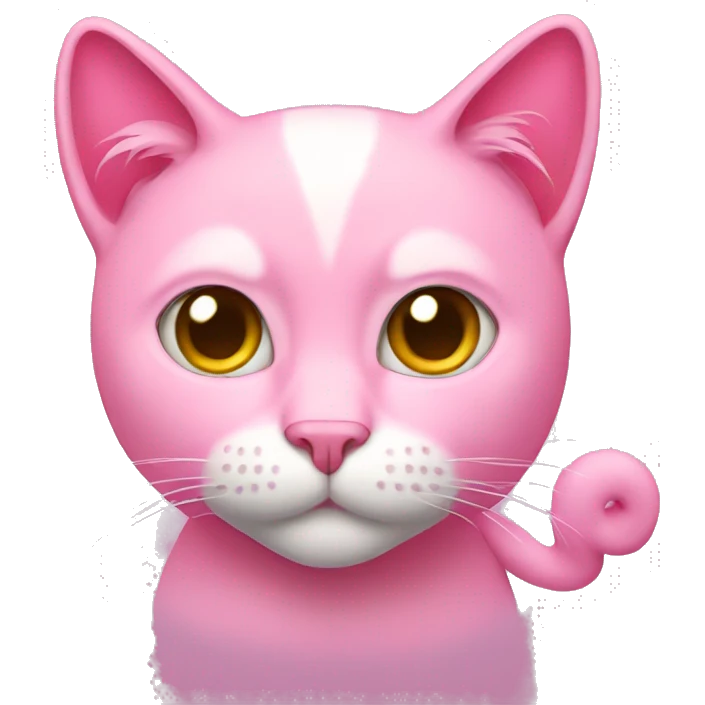 pink cat with a heart emoji