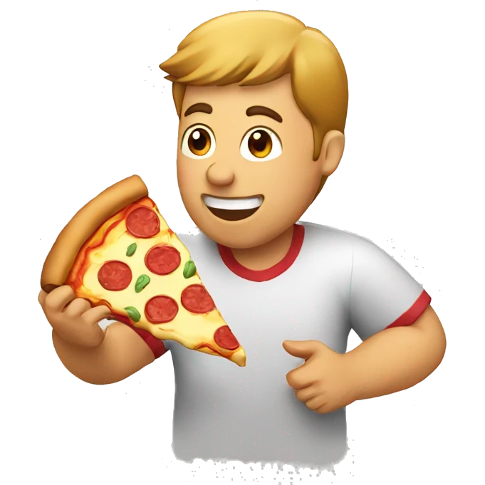 Man eating pizza  emoji