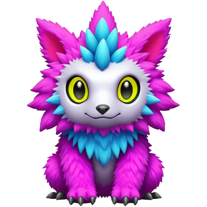  lush cozy warm-colored colorful neon-colored cyber-Fakémon-Digimon-Trico-creature emoji