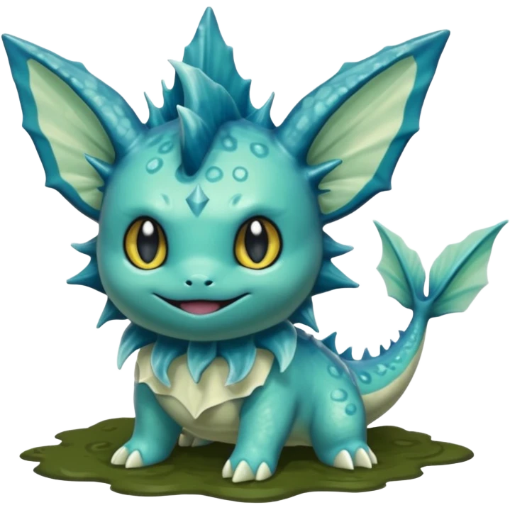 Deep-Dark-Swamp-Seafoam-Green Murky Gloomy Dull Swampy Muddy Vaporeon-Swamp-Monster emoji
