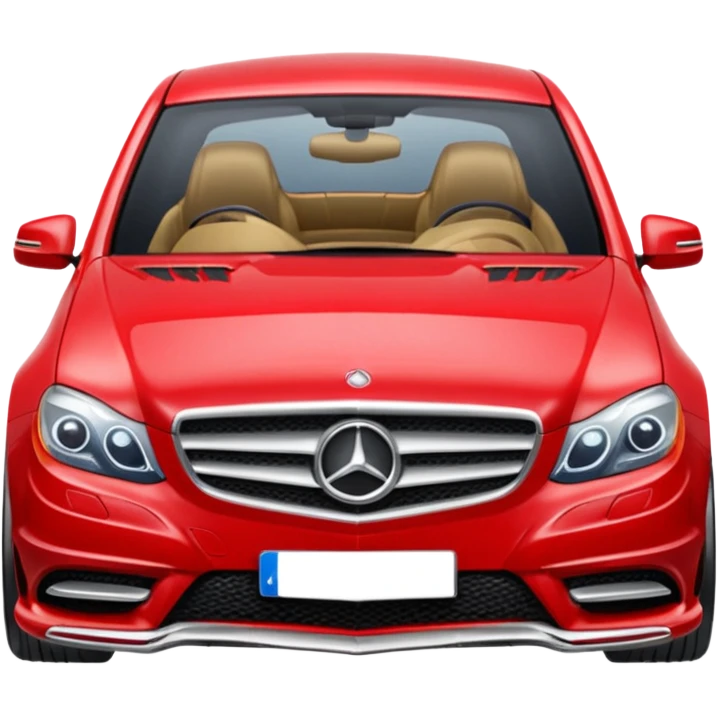 Auto rojo mercedes ben de alante emoji