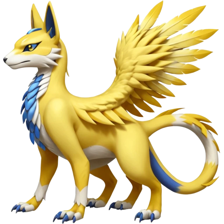 Latias-Vernid-Lombax-Renamon-Zeraora-Bastet-Fakémon-Digimon-hybrid-fusion-creature, full body emoji