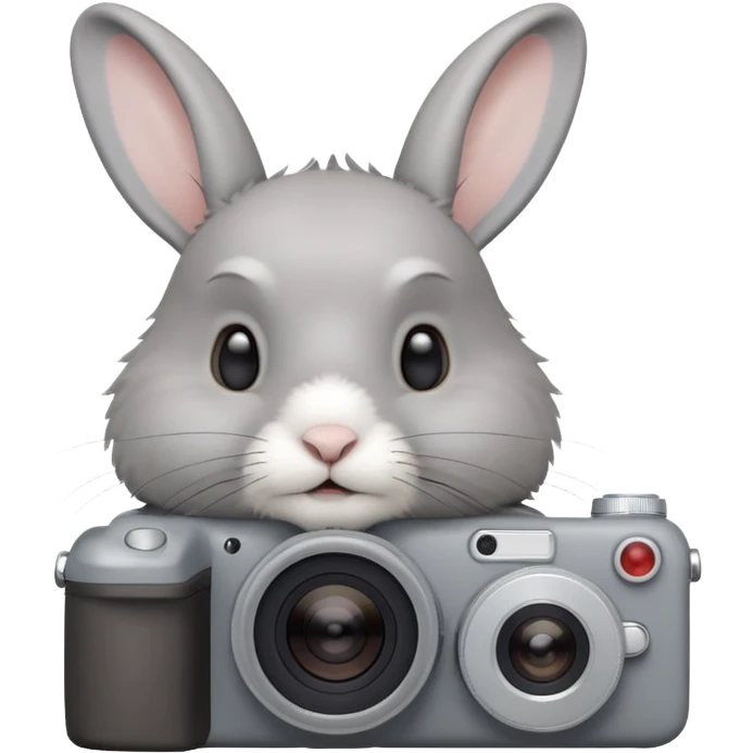 gray rabbit white camera emoji
