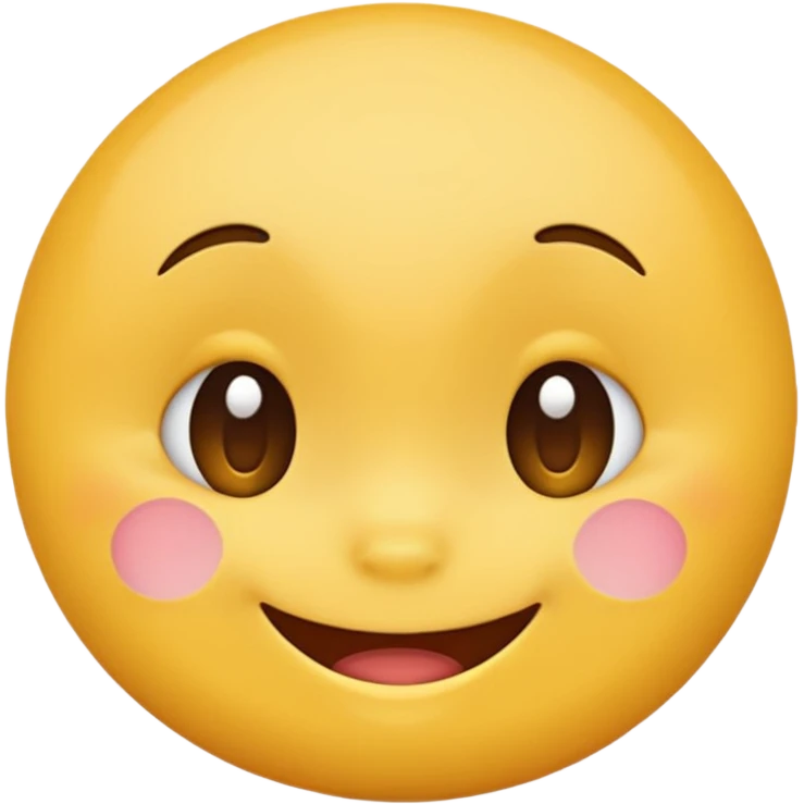 Emoji, yellow round smiling face, shy expression emoji