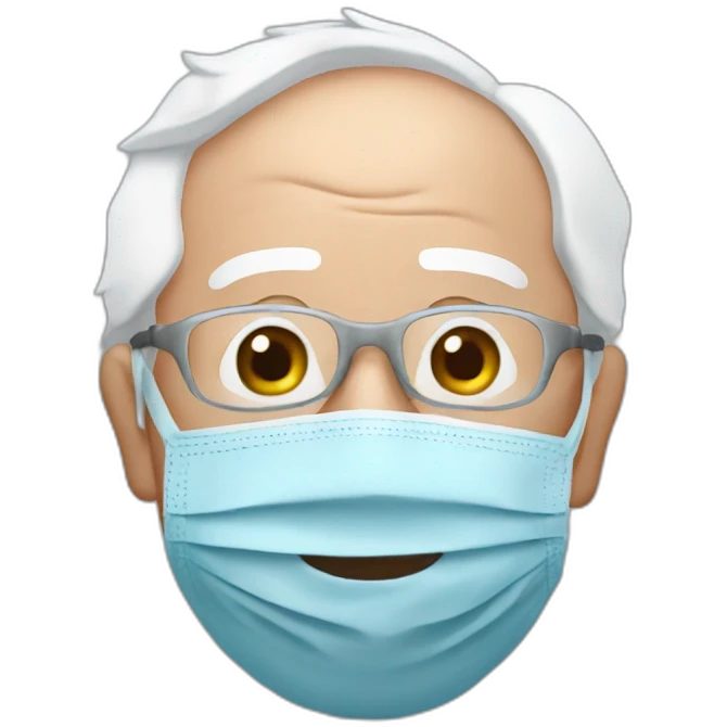 bernie sanders with mouth mask emoji