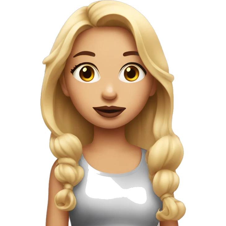 A girl putting a lip gloss on  emoji