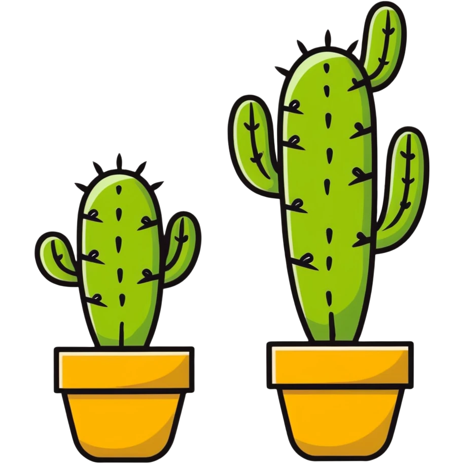 cute cartoon cactus character emoji