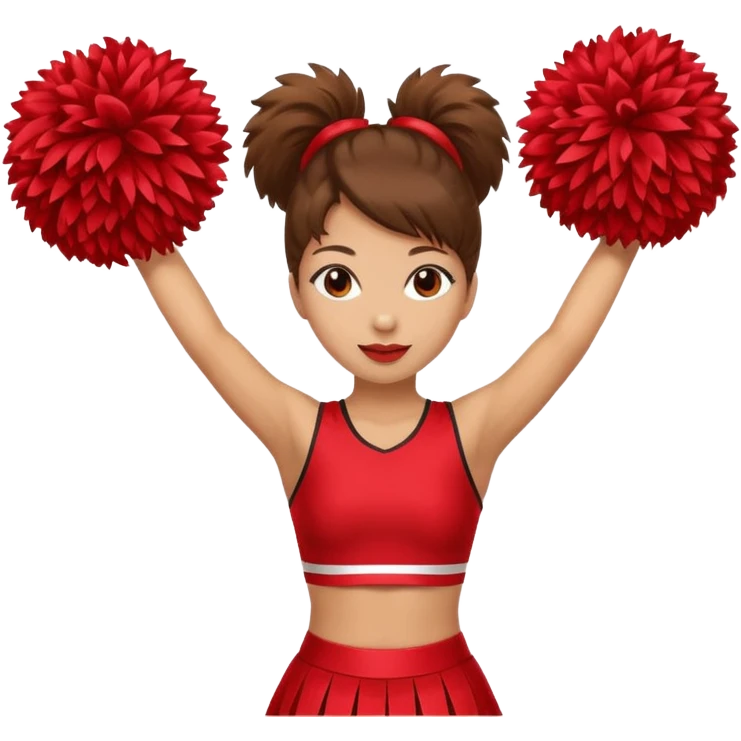 create a tall female cheerleader with pom poms emoji