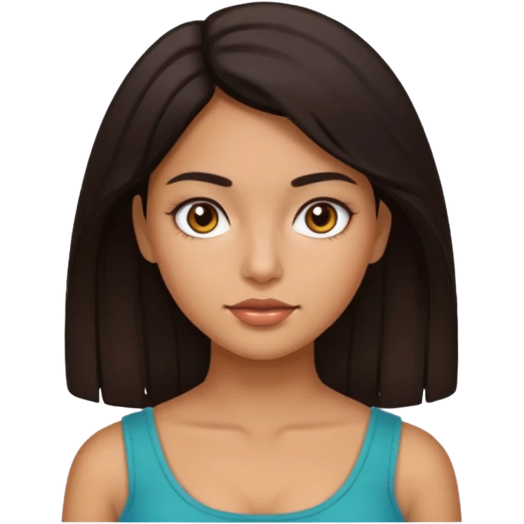 Latina girl with tight, dull facial skin emoji