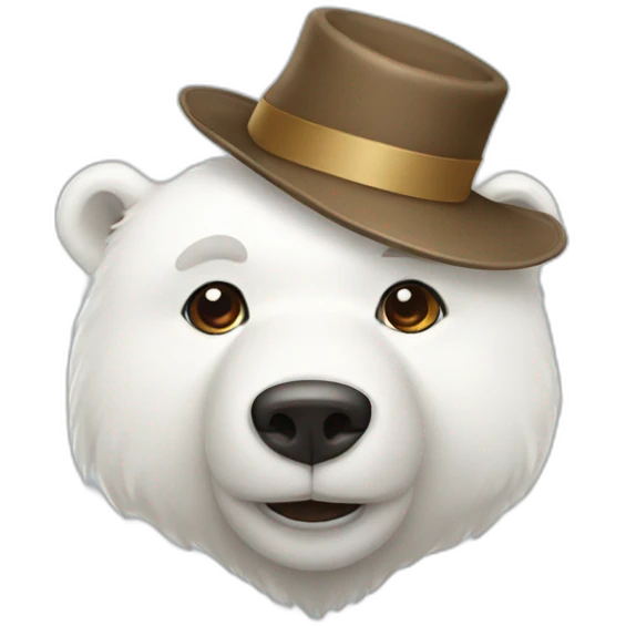 White bear in hat emoji